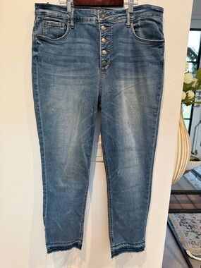 Kut from the Kloth Mid-Blue Button-Fly  Jeans